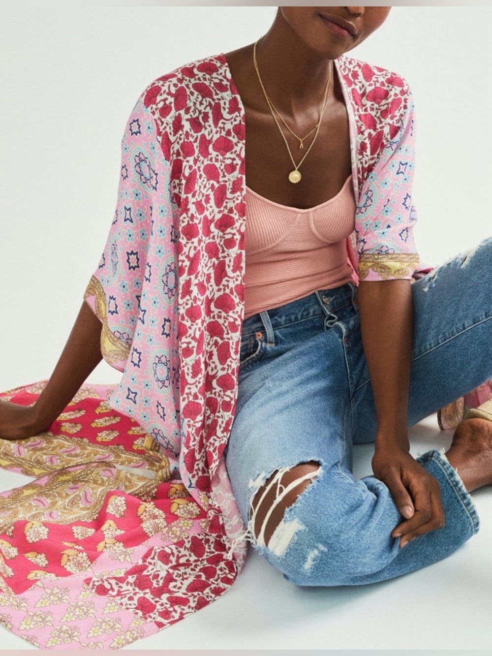 Anthropologie Pandora Floral Kimono